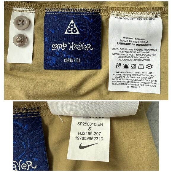 Nike ACG Shirt Men Small S Beige Brown Orb Weaver Dri FIT ADV Collar Button Up 1 - Picture 11 of 12